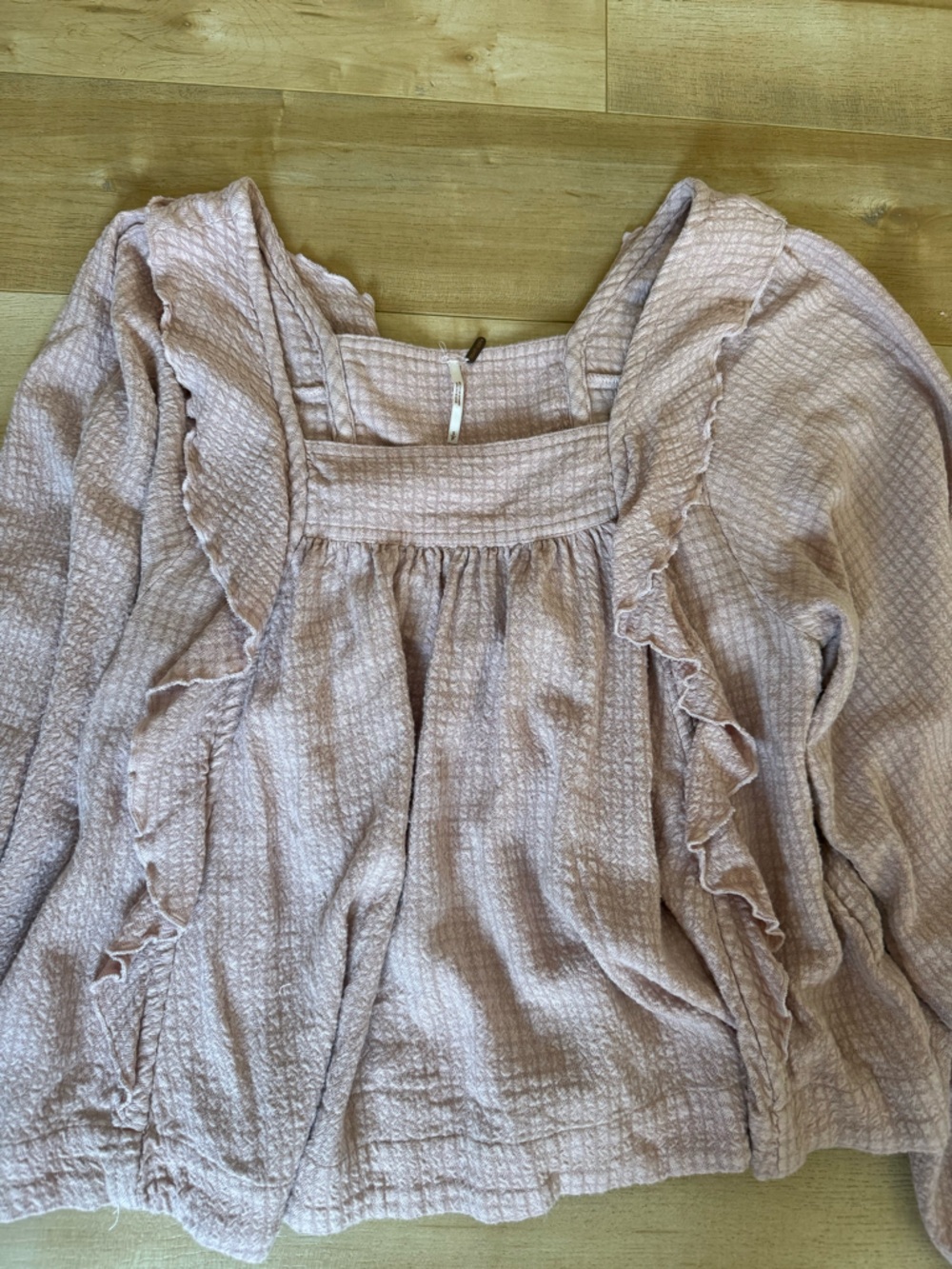 Free People Textured Ruffle Blouse